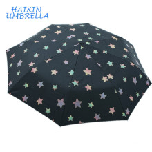 Precio de fábrica estricto control de calidad moda increíble personalizado diseño de la estrella mágico especial cambio de color paraguas cuando está mojado